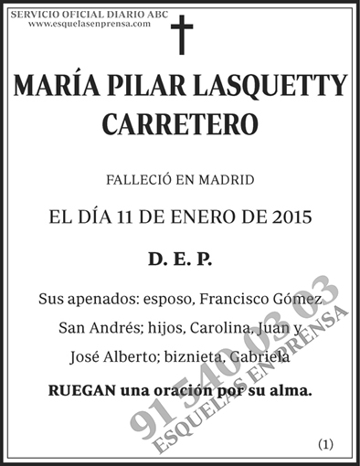 María Pilar Lasquetty Carretero